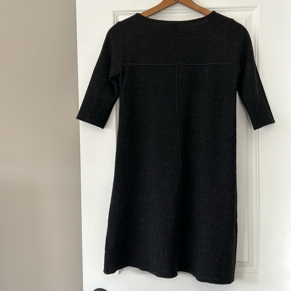 Eileen Fisher Wool Knit Mini Dress w Elbow Length Sleeves Sz PS w MEASUREMENTS! - Picture 5 of 9